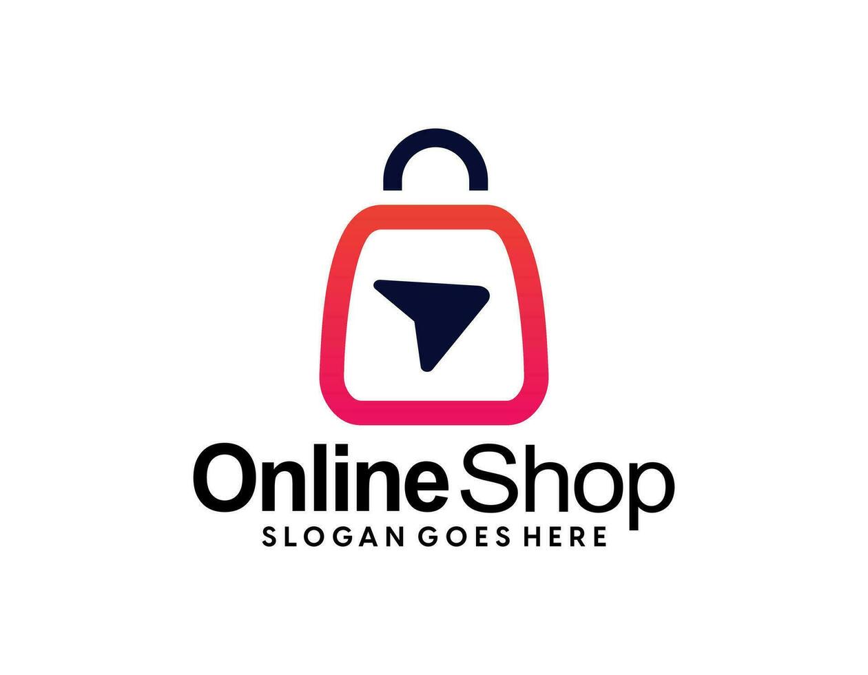 Online shopping logo design template vector