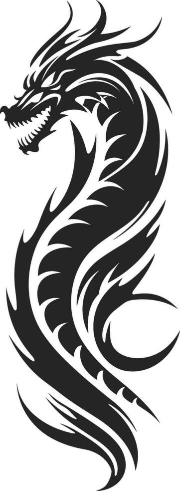 Hand drawn dragon tattoo vector design
