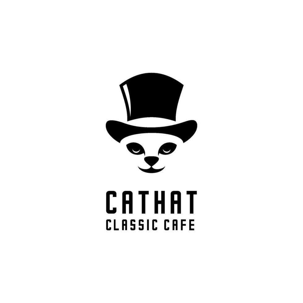 cute cat face logo vector design