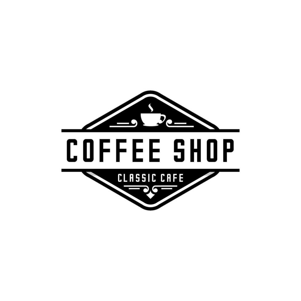 coffee cup logo vector design, cafe Classic logo