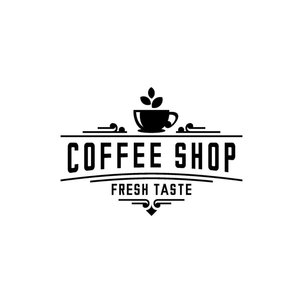 coffee cup logo vector design, cafe Classic logo