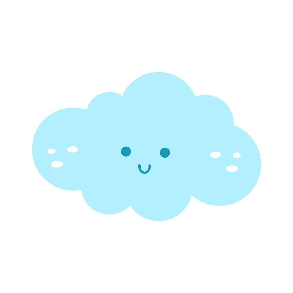groovy cute cloud. Vector illustration flat on