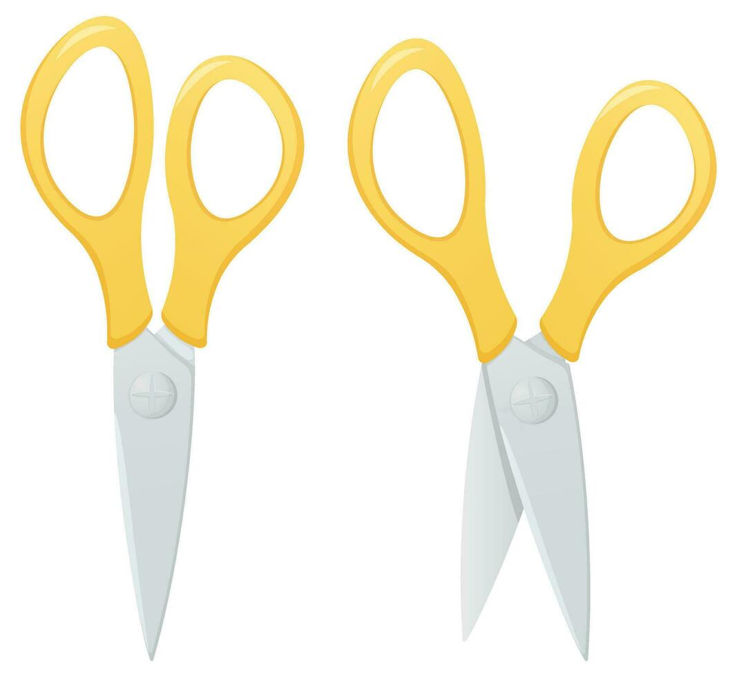 Close and open scissors isolated on white background vector