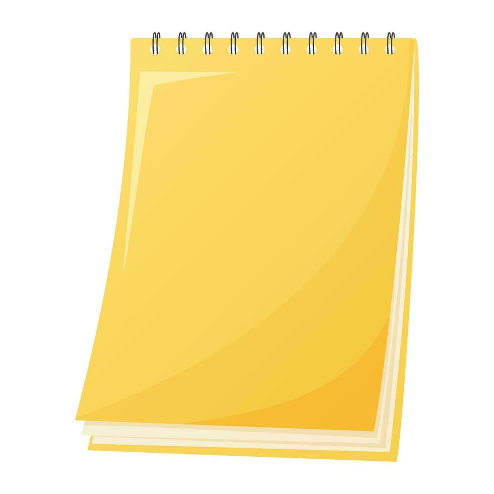 amarillo cuaderno aislado en blanco vector