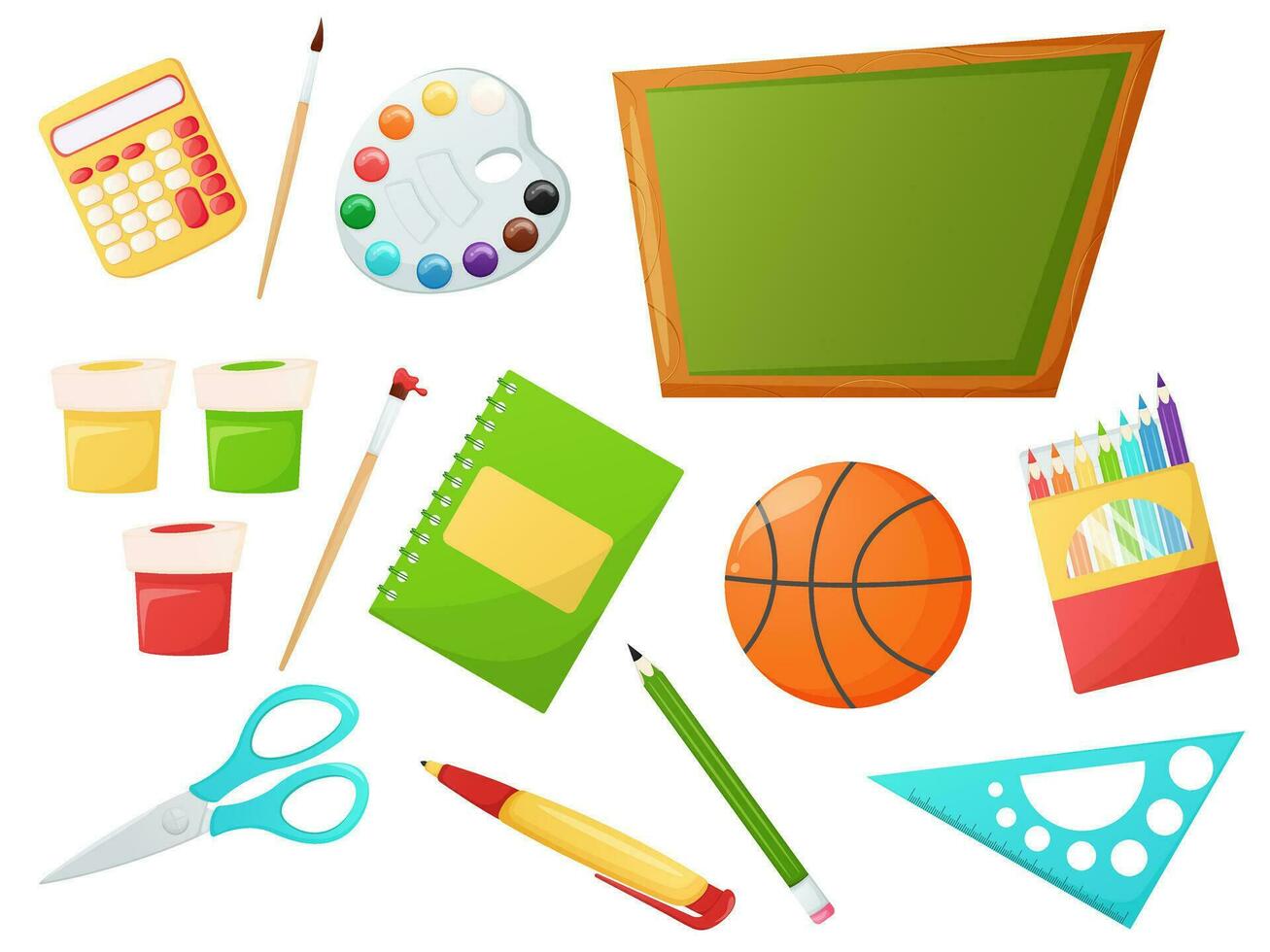 Back to school elements collection vector