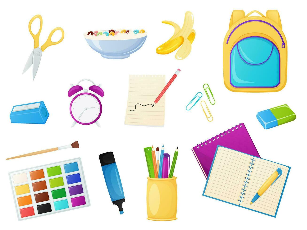 School  accessories set vector