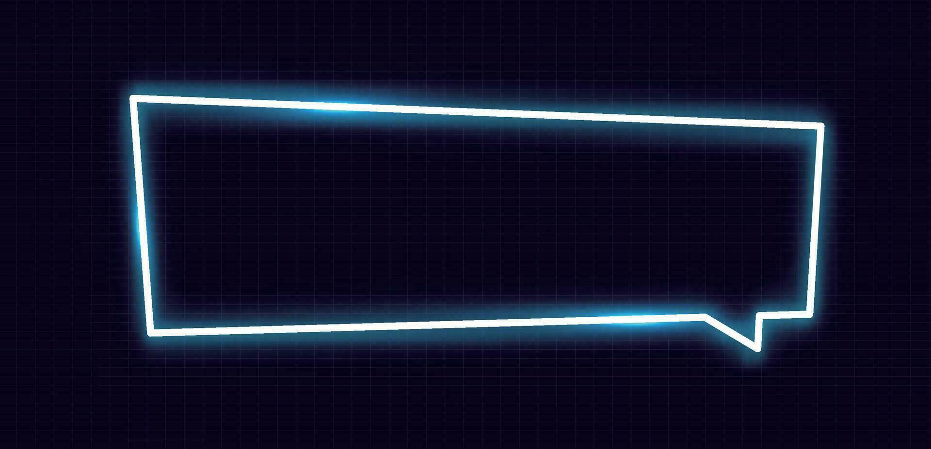 Neon rectangle frame. glowing outline shapes . Vector abstract background Illustration