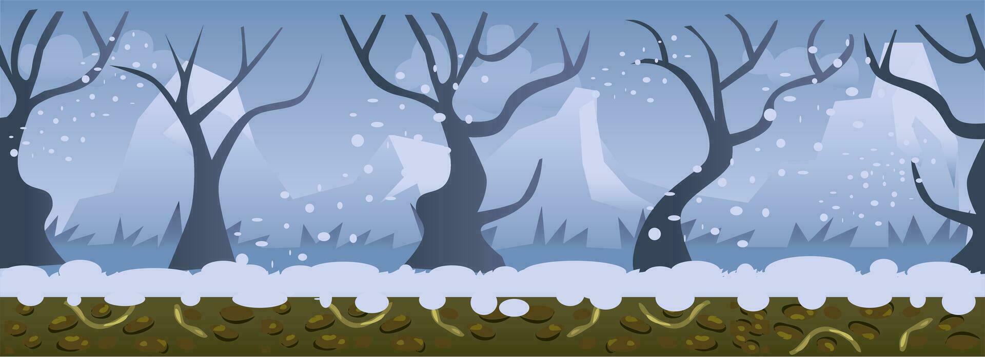 Nevado bosque juego antecedentes vector