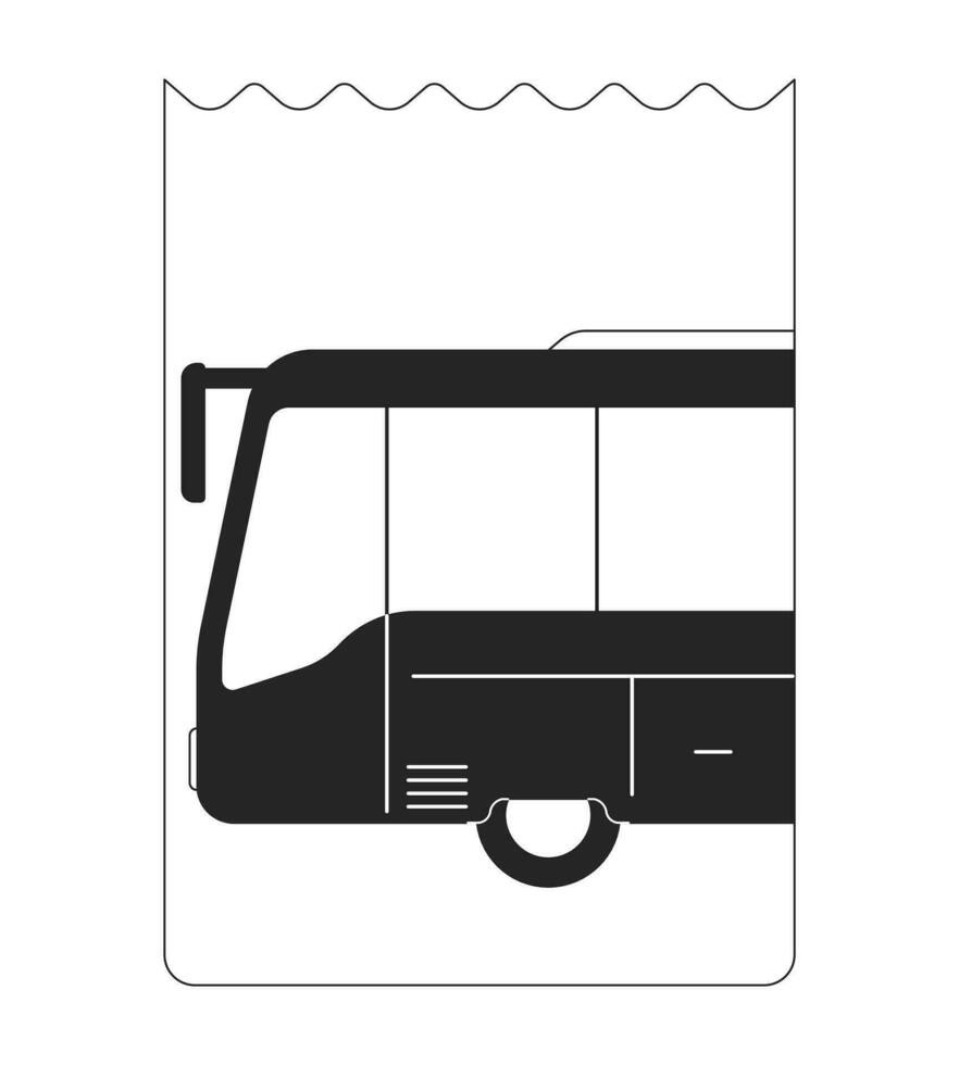 Buying ticket on train flat monochrome isolated vector object. Planning trip. Editable black and white line art drawing. Simple outline spot illustration for web graphic design