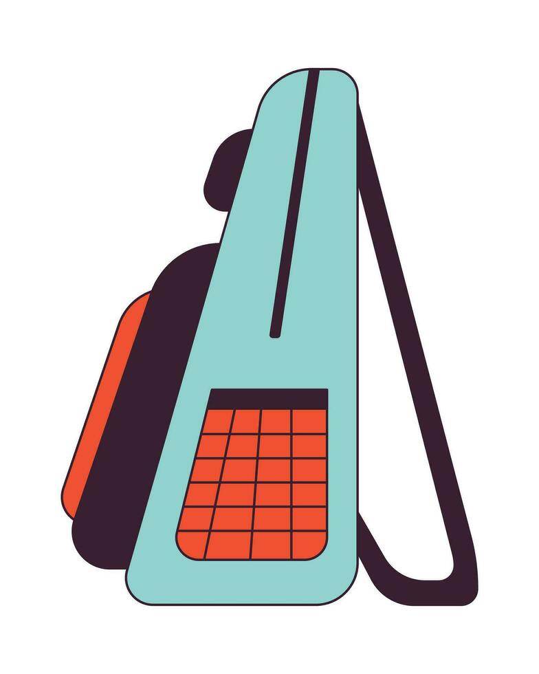 Backpack rucksack side view flat line color isolated vector object. School backpack bag. Knapsack. Editable clip art image on white background. Simple outline cartoon spot illustration for web design