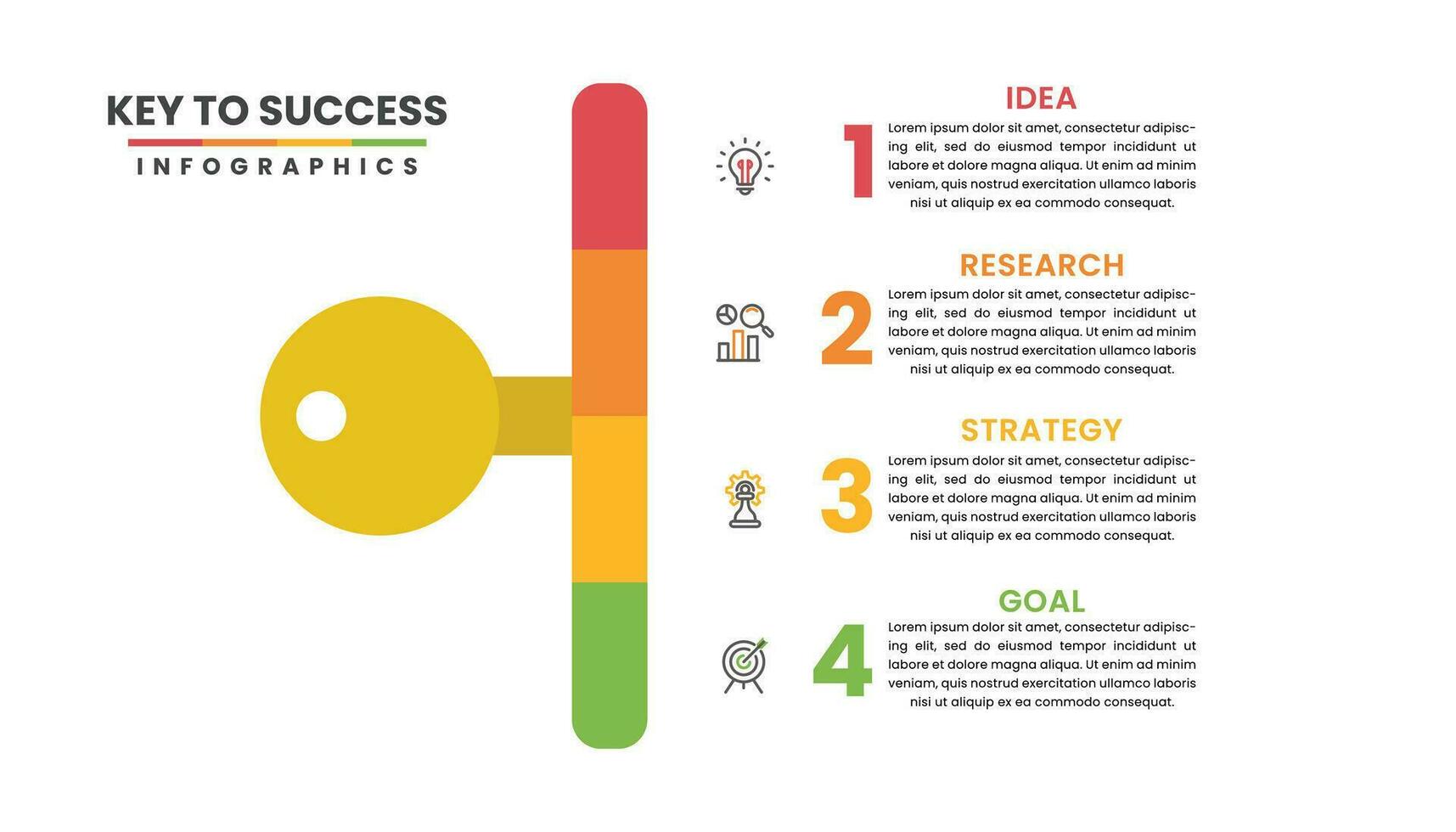Infographic of key to success template design vector