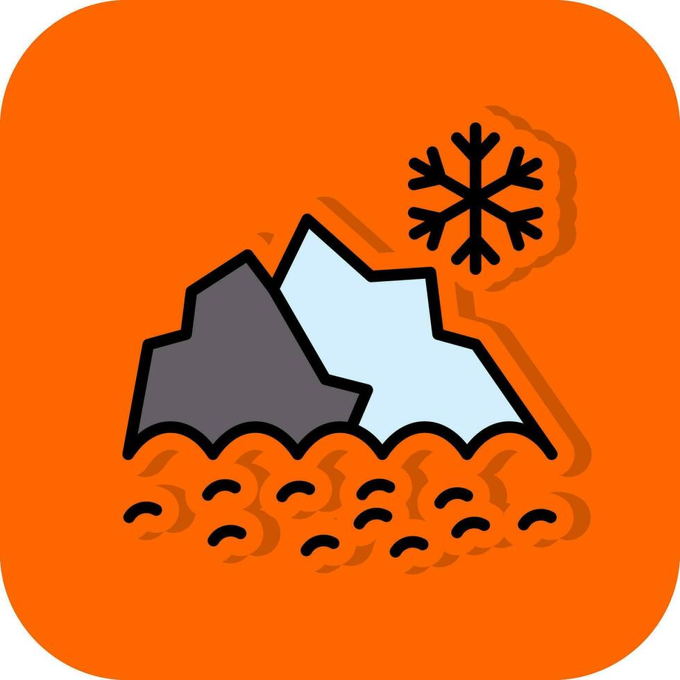 Snowy mountain peak Vector Icon Design