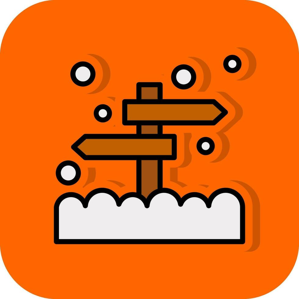 Snow-dusted signpost Vector Icon Design