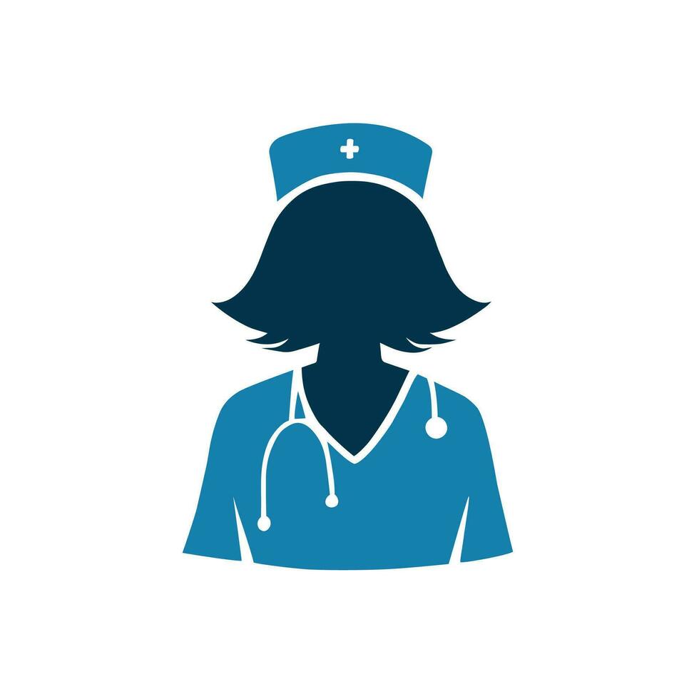 Pay tribute to nurses' compassion and care with this poignant illustration of a nurse silhouette. Gratitude for their healing touch. vector