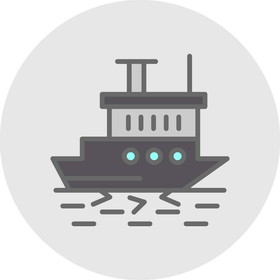 Icebreaker ship in action Vector Icon Design