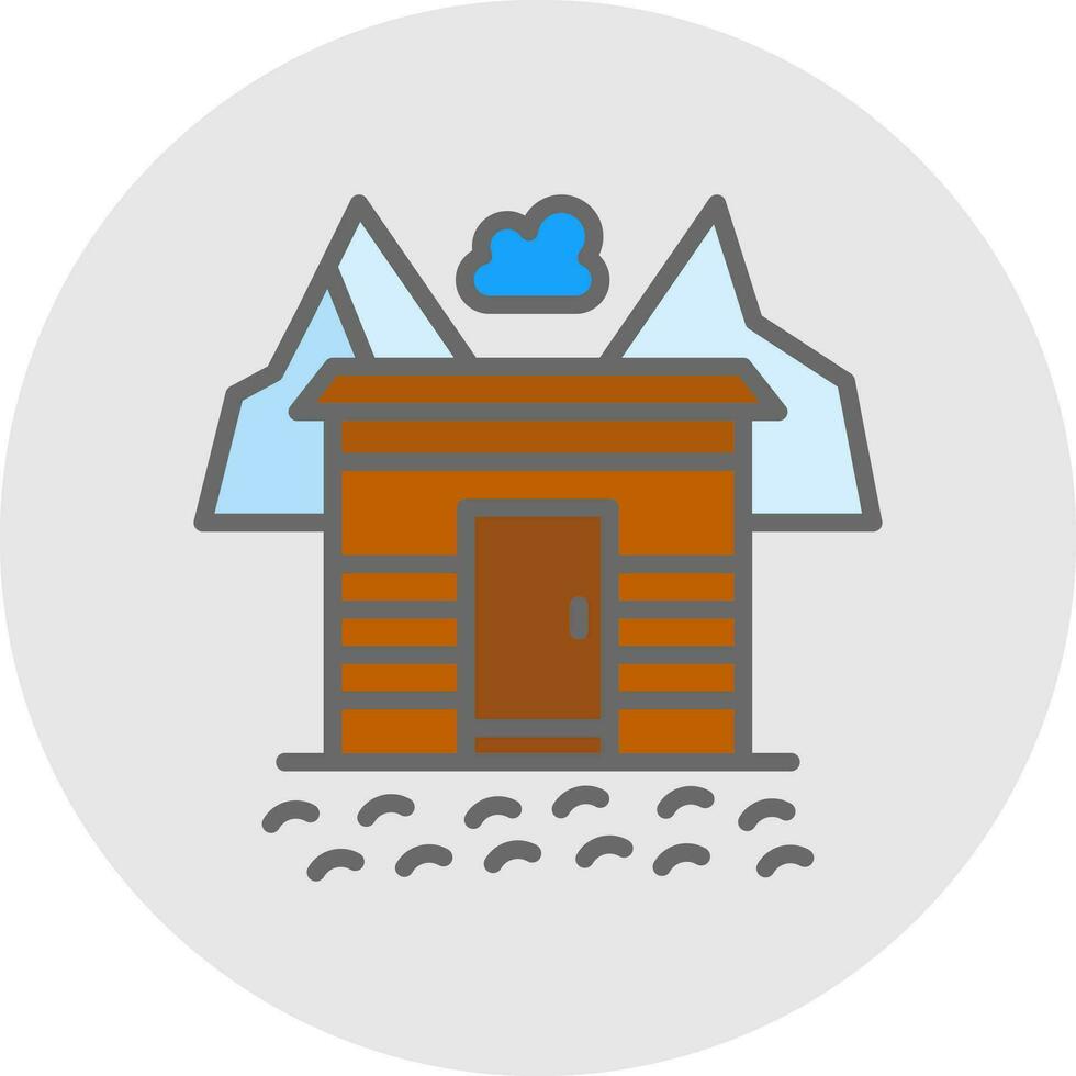 Snow-covered village Vector Icon Design