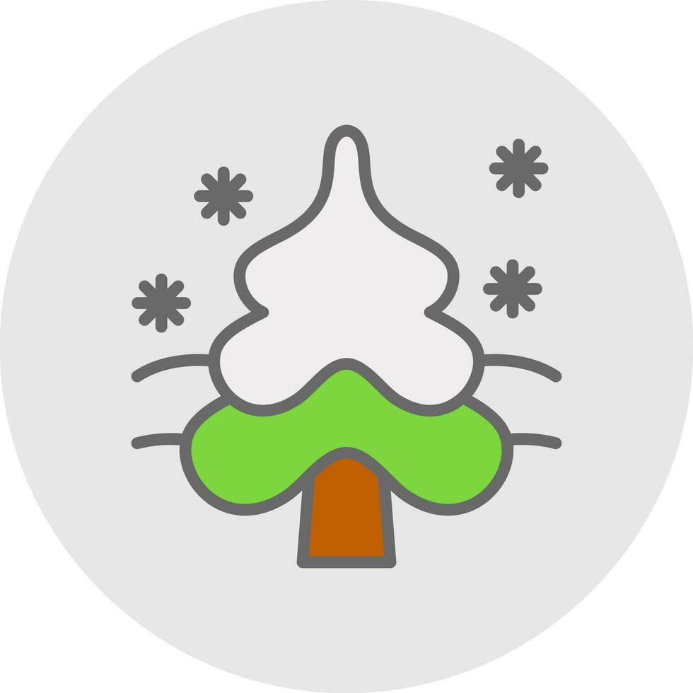 Snow-covered tree Vector Icon Design
