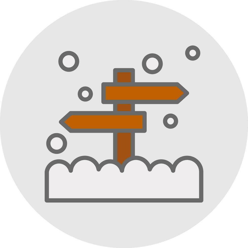 Snow-dusted signpost Vector Icon Design