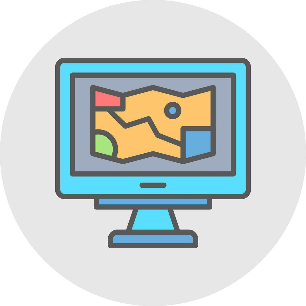 Game Map Vector Icon Design