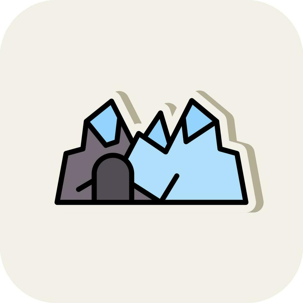 Ice cave Vector Icon Design