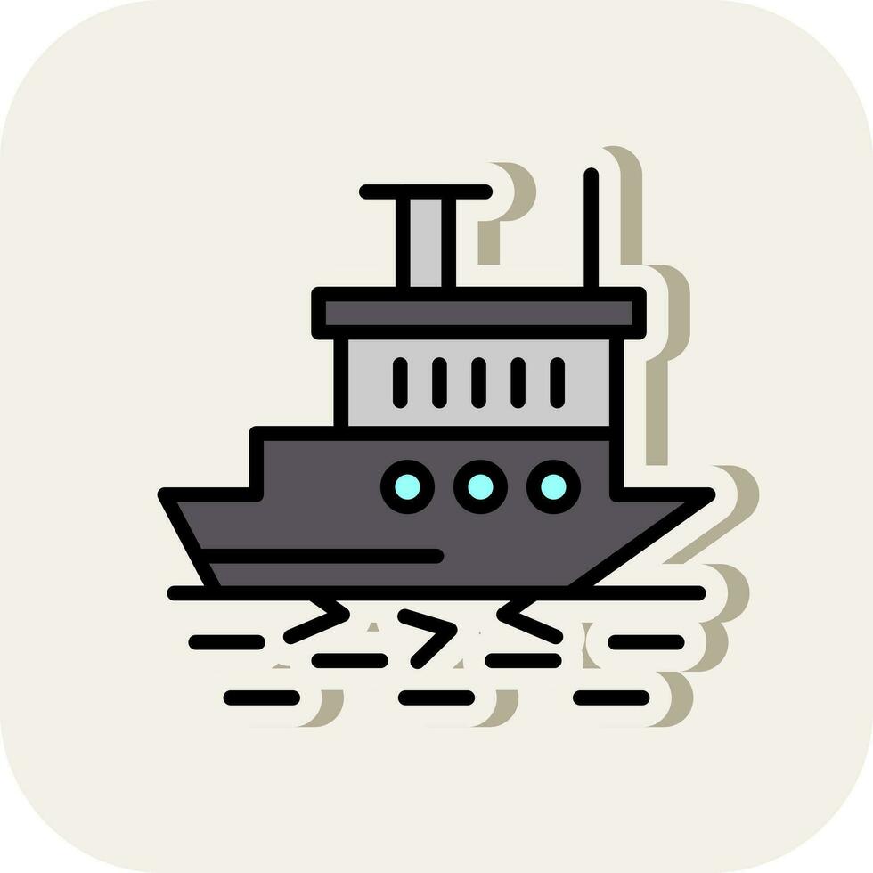 Icebreaker ship in action Vector Icon Design