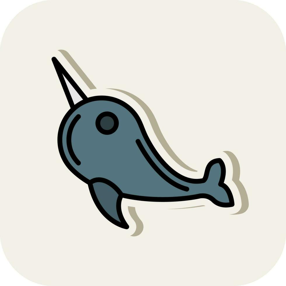 Narwhal Vector Icon Design