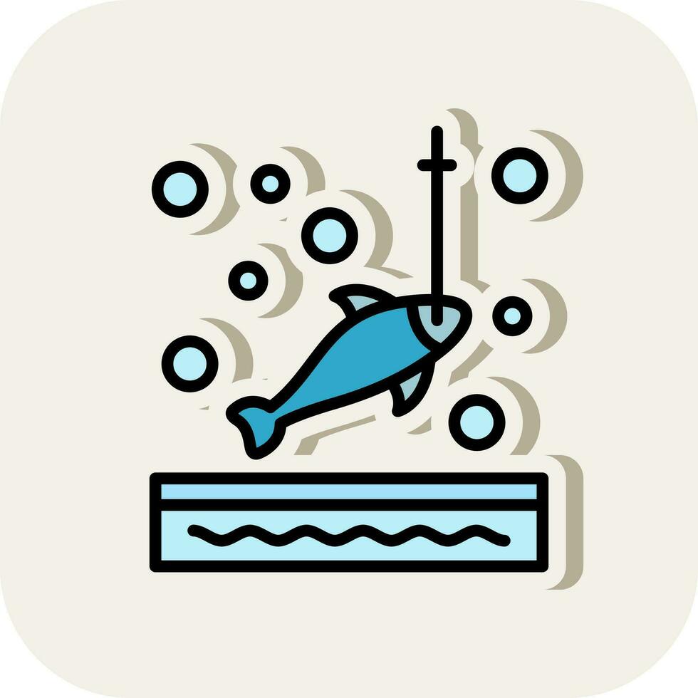 Ice fishing Vector Icon Design