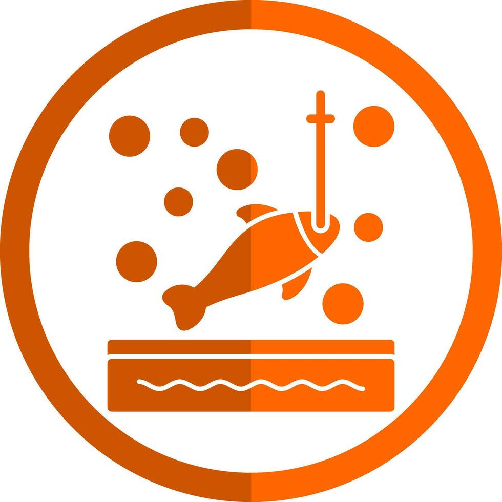 Ice fishing Vector Icon Design