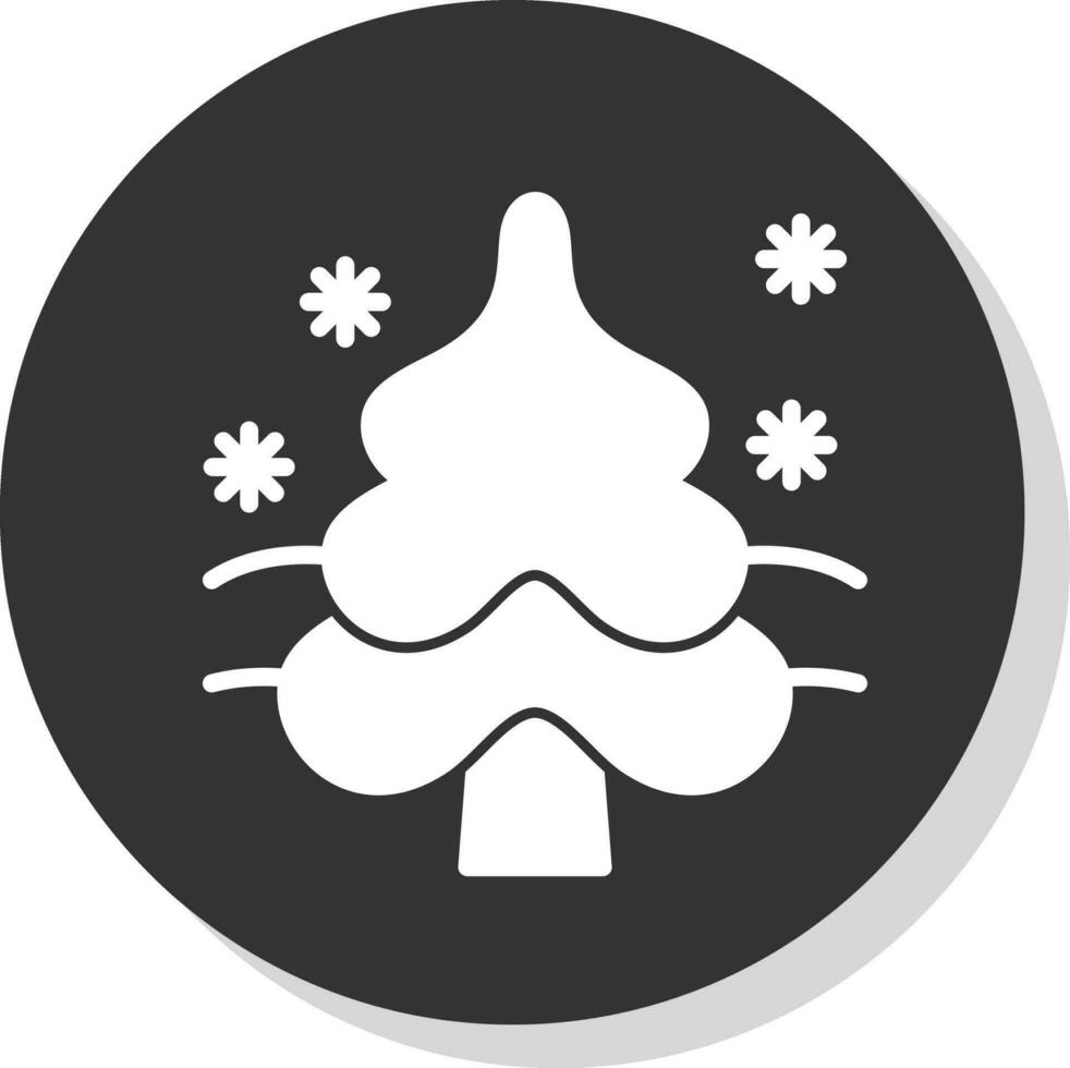 cubierto de nieve árbol vector icono diseño