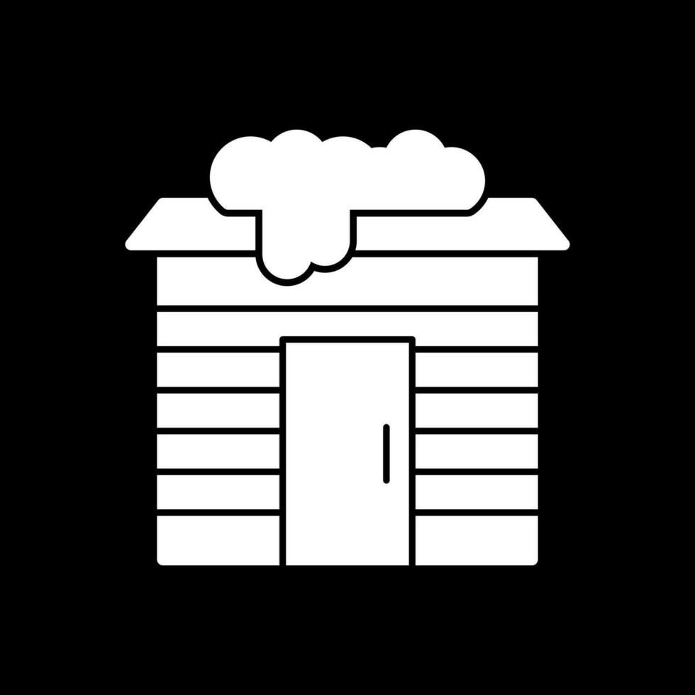 Snowy cabin Vector Icon Design