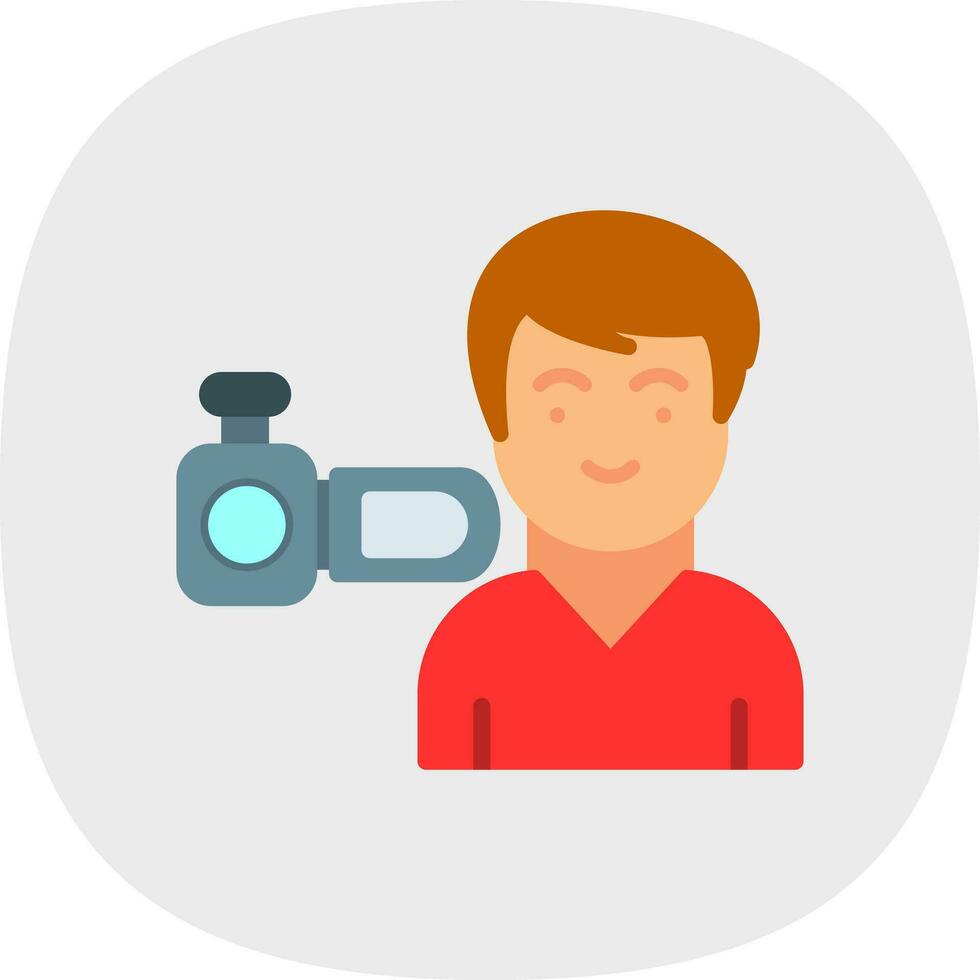 Camera Man Vector Icon Design