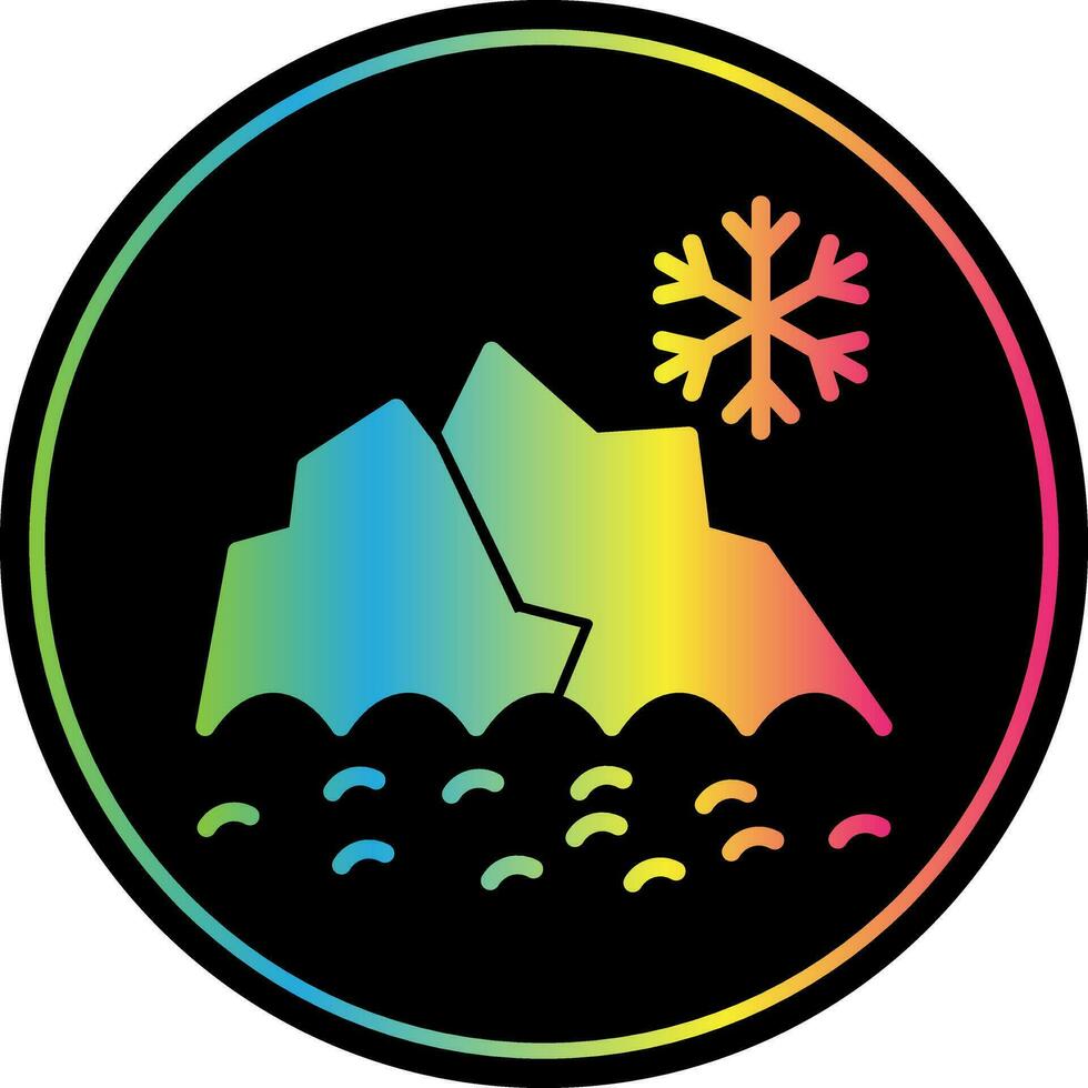 Snowy mountain peak Vector Icon Design