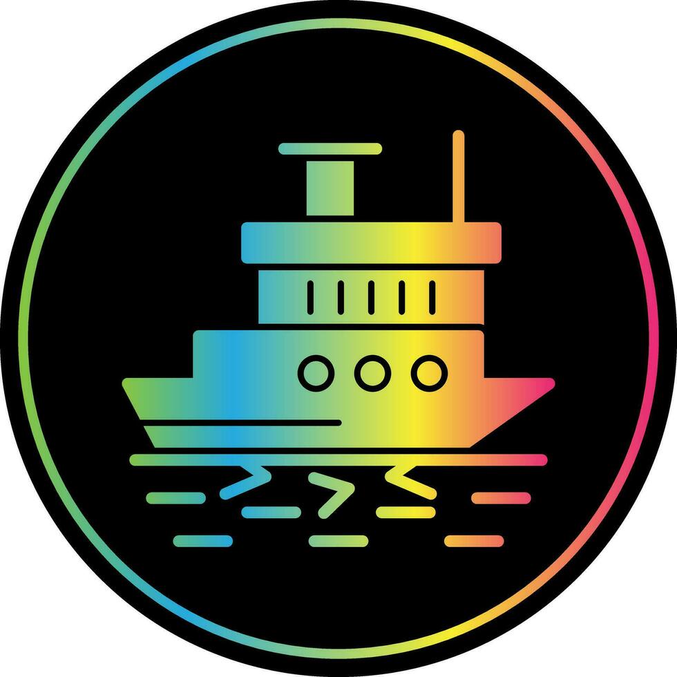 Icebreaker ship in action Vector Icon Design