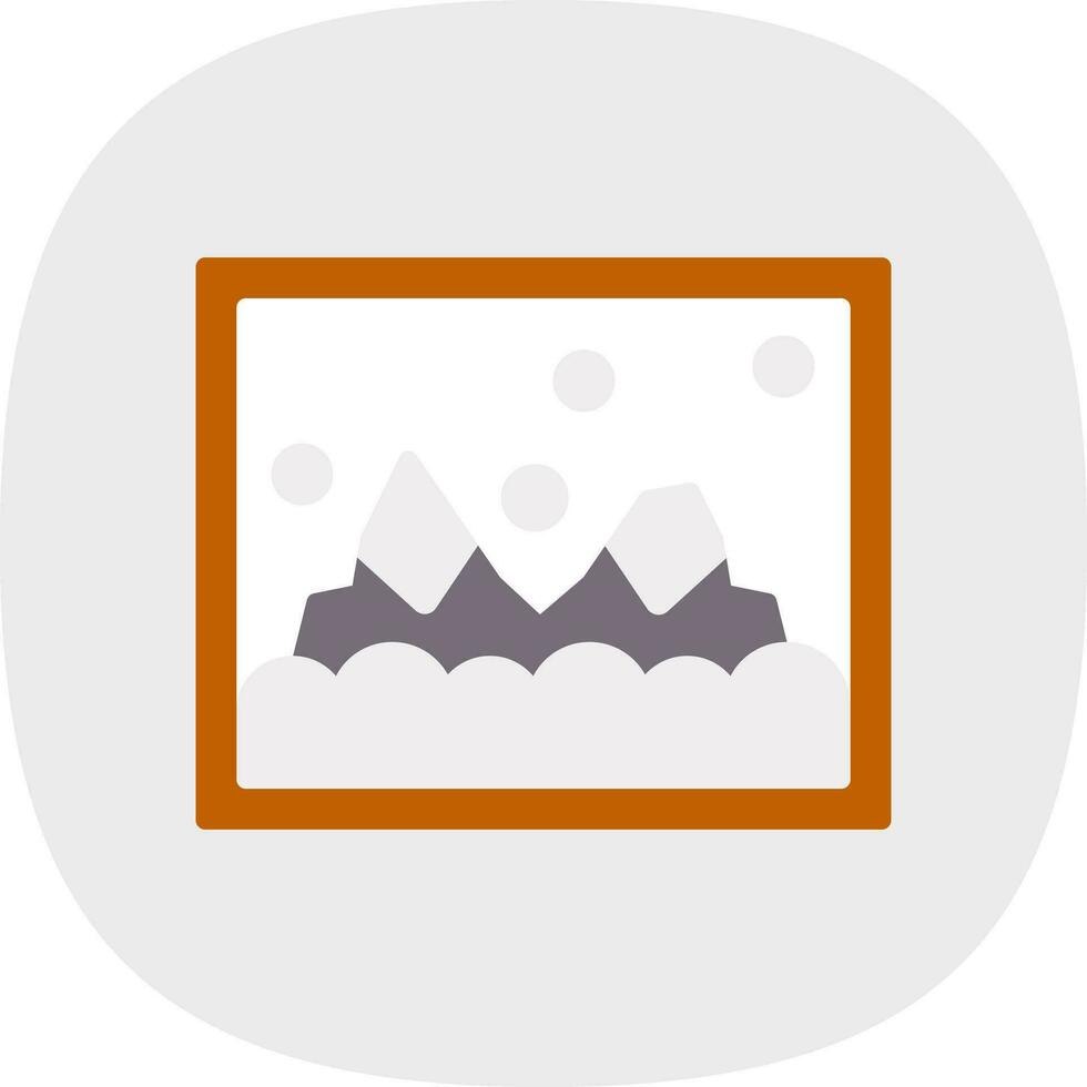 Snowy landscape painting Vector Icon Design