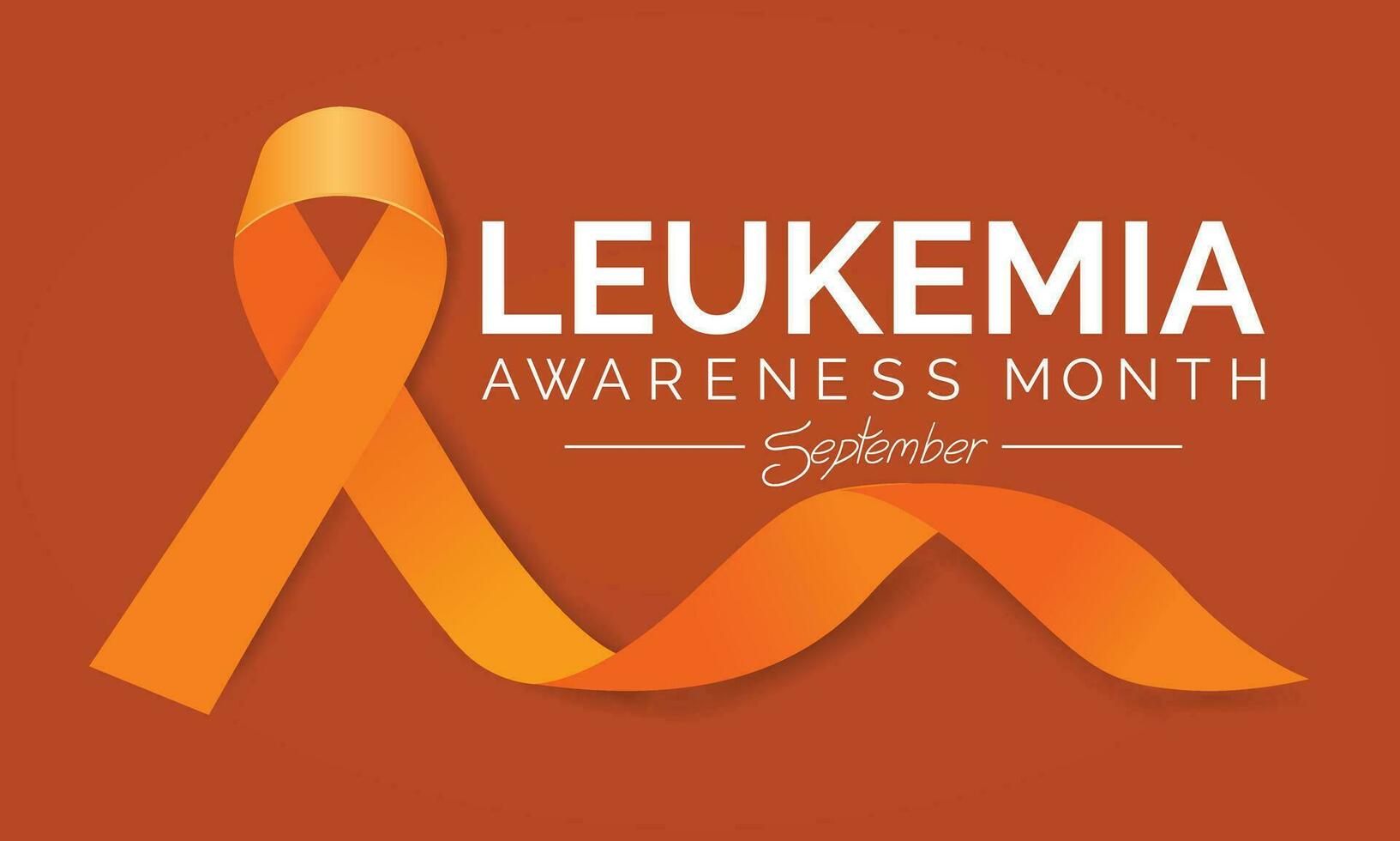 Vector Illustration of Leukemia Awareness month with orange colored ribbon, observed in September. Banner and poster design.