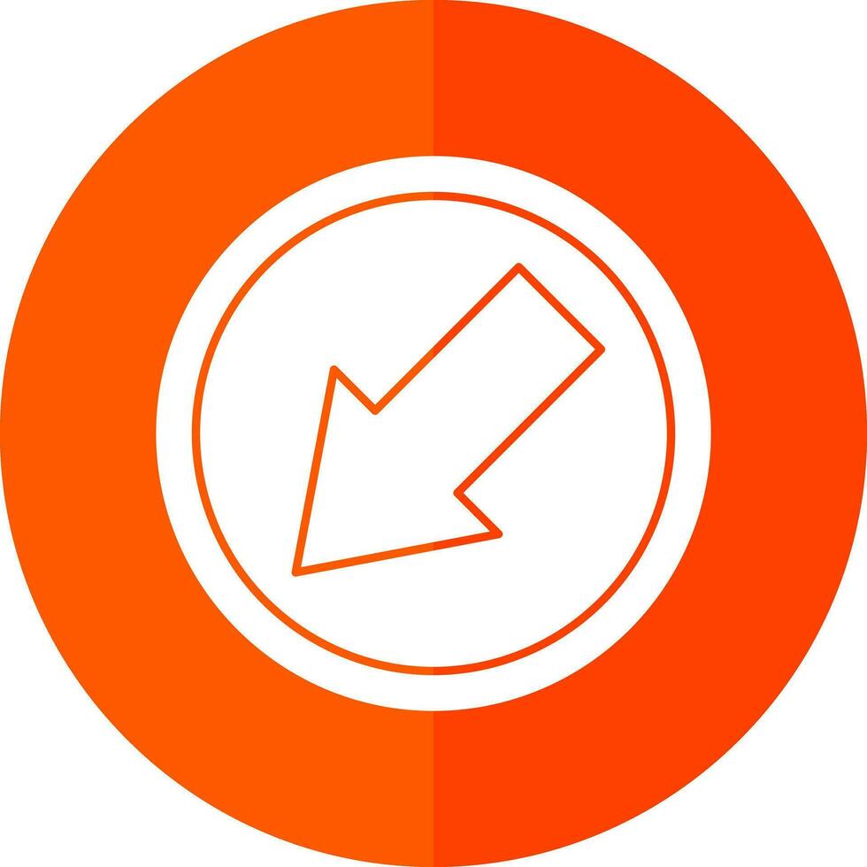 Down Left Arrow Vector Icon Design