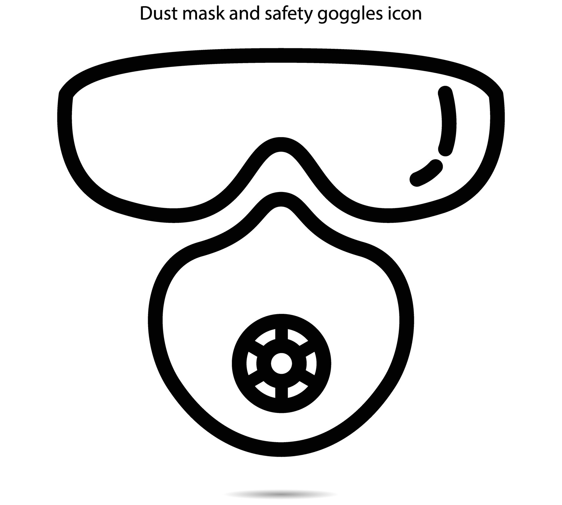 Dust mask and safety goggles icon, vector illustration. 27307346 Vector Art at Vecteezy