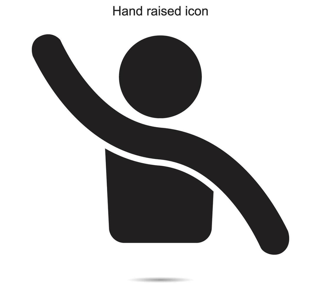 Hand raised icon, vector illustration.