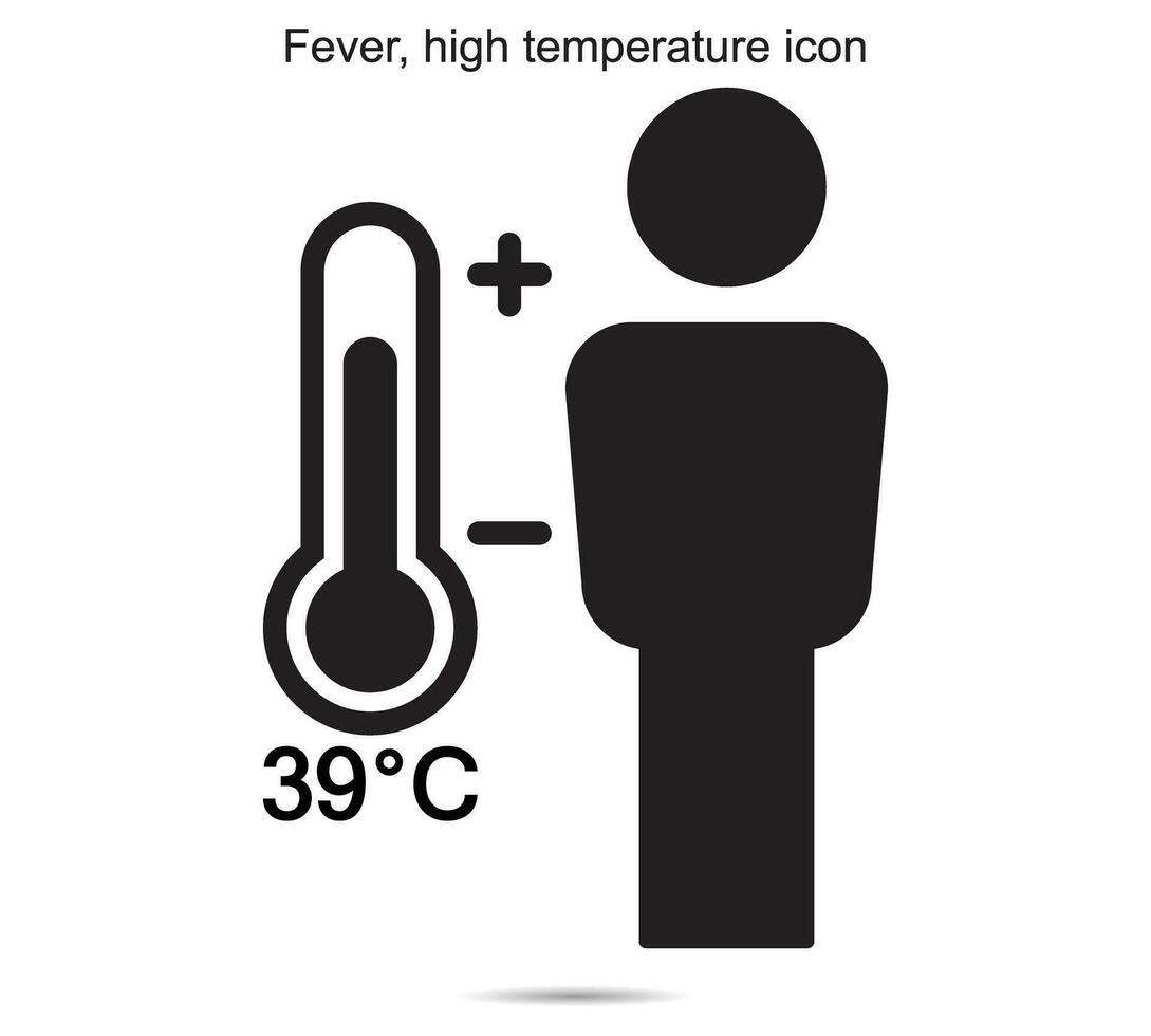 fiebre, alto temperatura icono, vector ilustración.