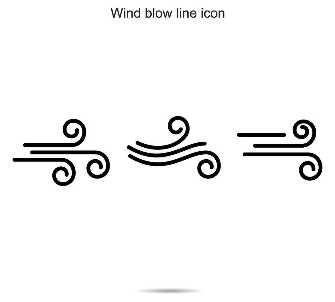 Wind blow line icon, vector illustration.
