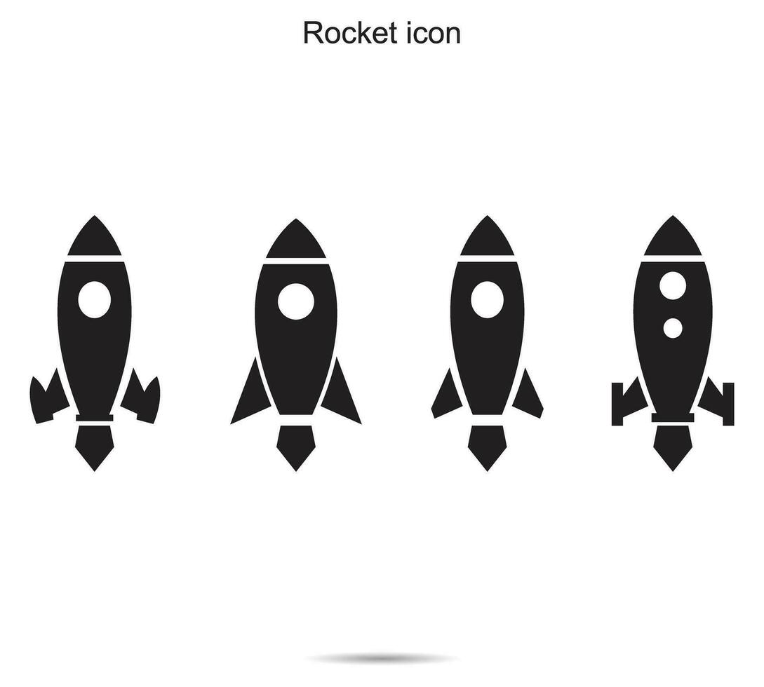 cohete icono, vector ilustración.
