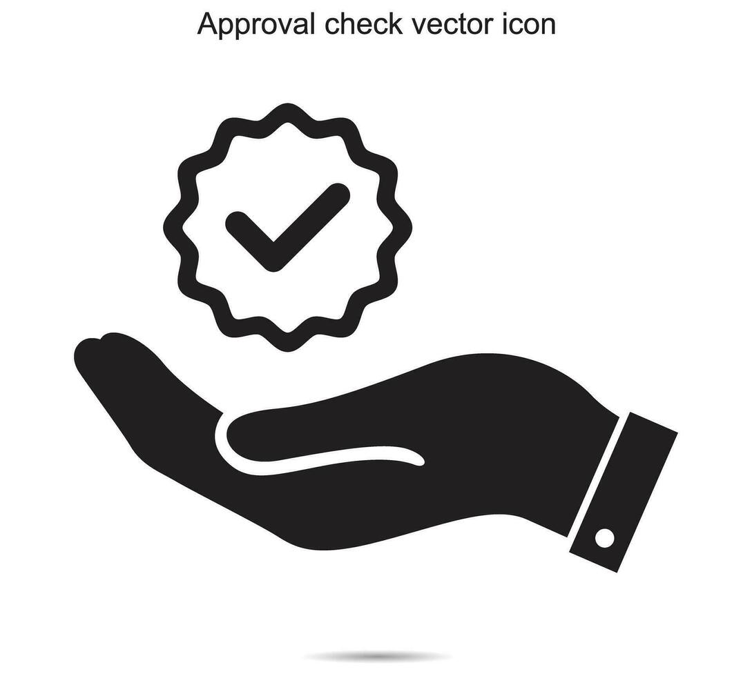 Approval check vector icon, vector illustration.