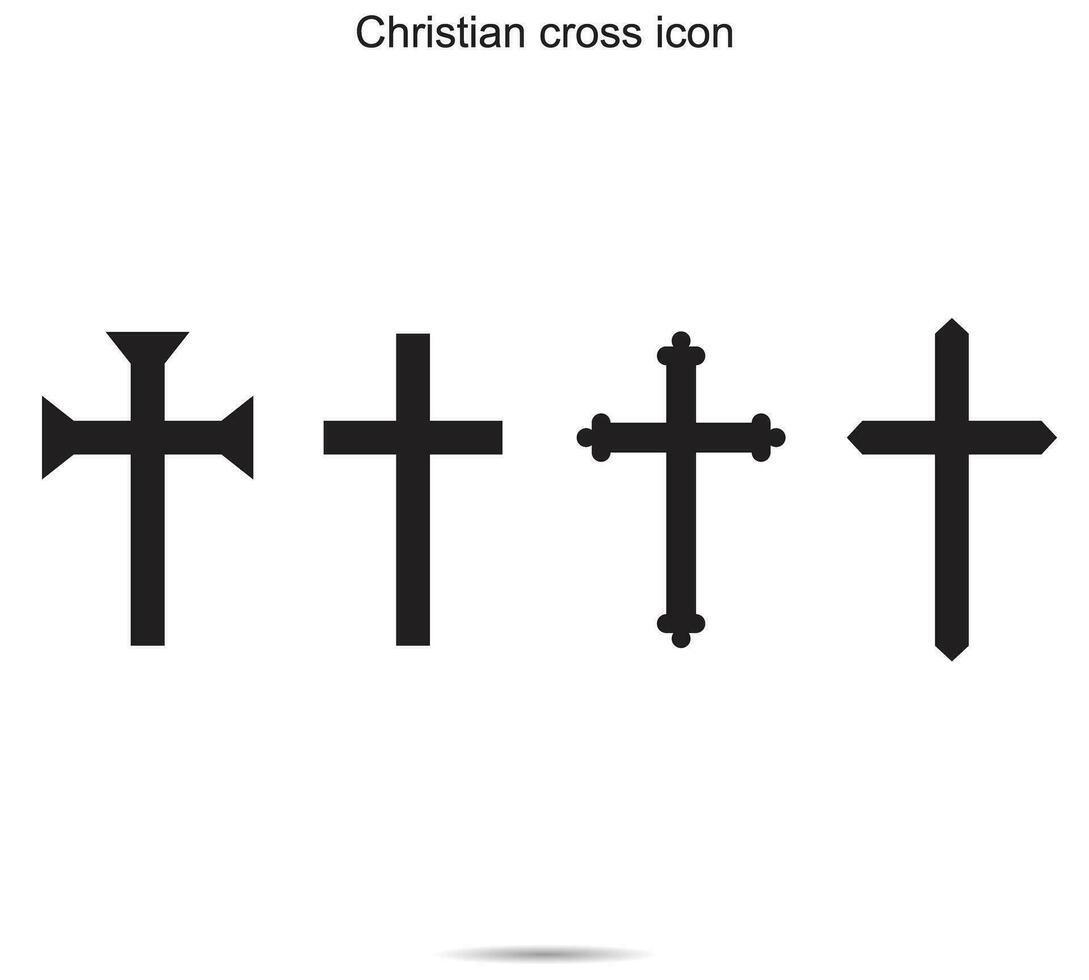 Christian cross icon, vector illustration.