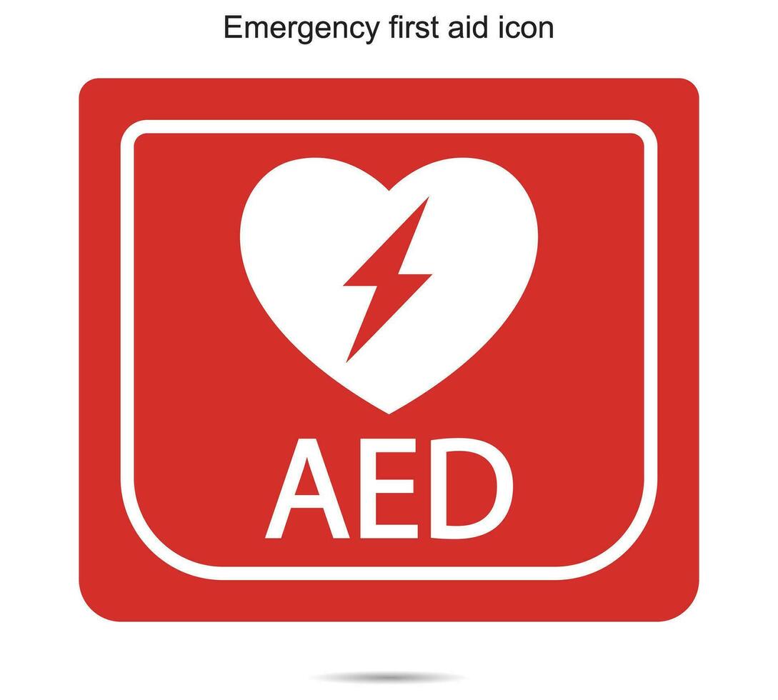 Emergency first aid defibrillator icon, vector illustration.