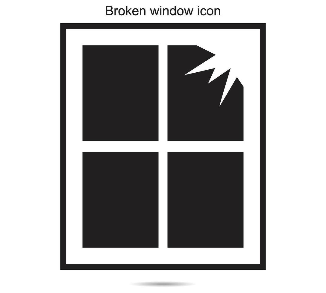Broken window icon, vector illustration.