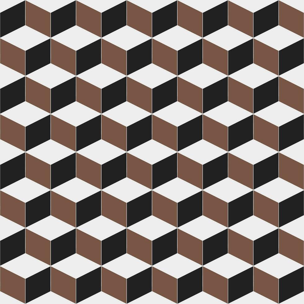 Brown and black cube. cube pattern. cube geometric. cube pattern background. cube background. Seamless pattern. for background, backdrop, decoration, gift wrapping, wall tiles, floor tiles vector