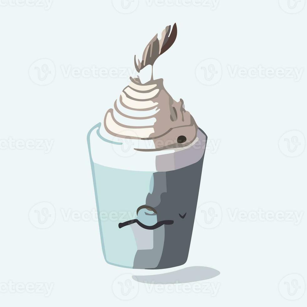 Coffee cup with whipped cream. Ai generative illustration photo