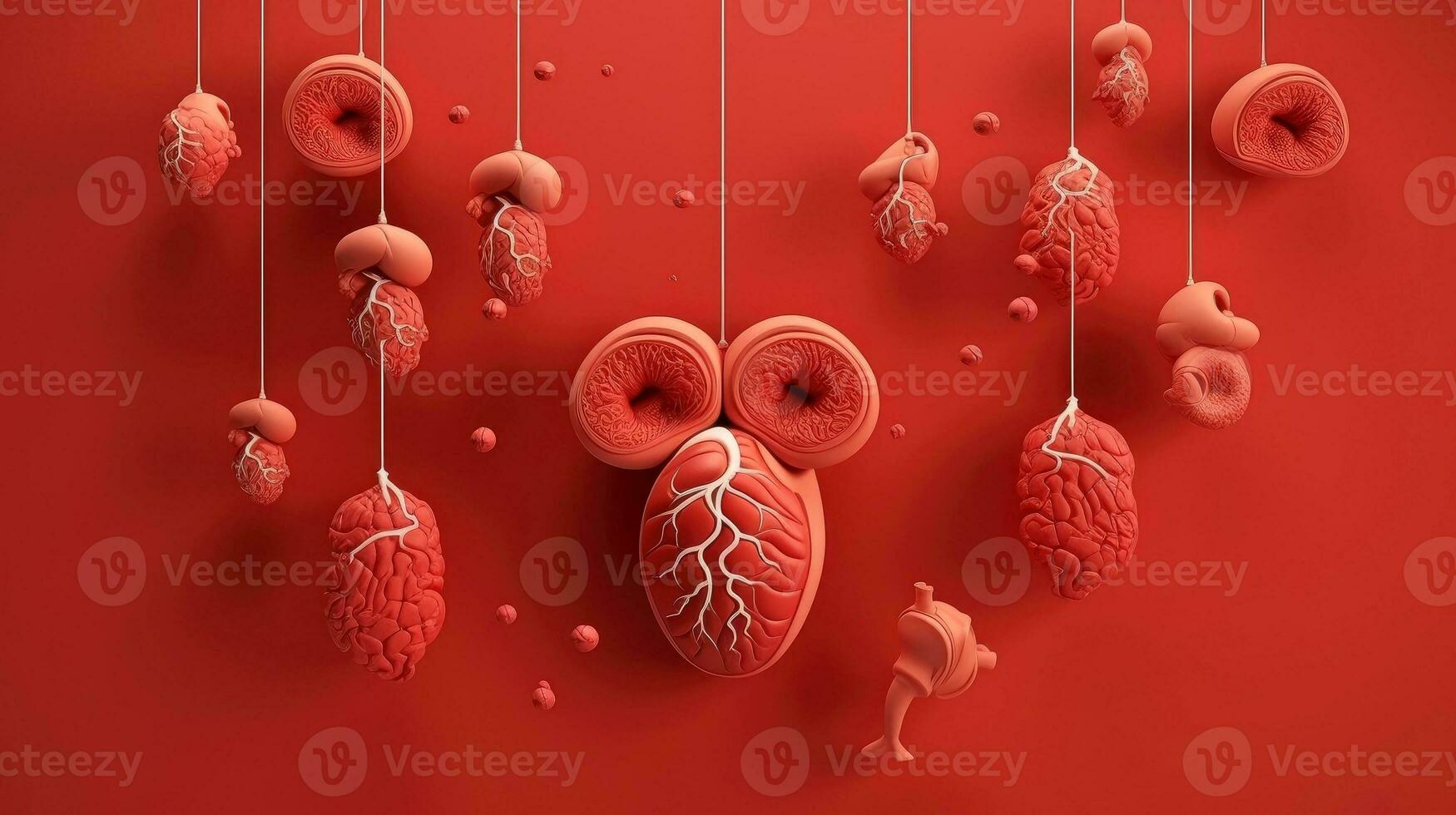 3d ilustración Bosquejo de el humano Organo sistema, anatomía, nervioso, circulatorio, digestivo, excretorio, urinario, y hueso sistemas médico educación concepto, generativo ai ilustración foto