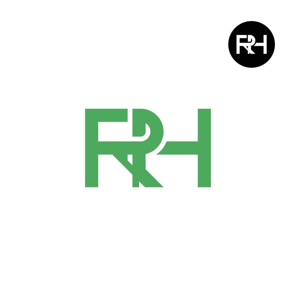 Letter RH Monogram Logo Design vector