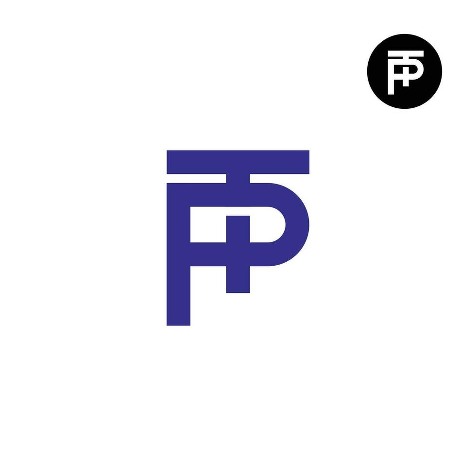Letter PT Monogram Logo Design vector